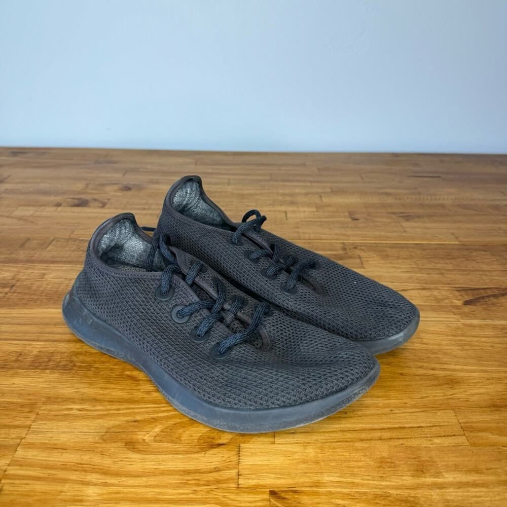 Allbirds Tree Runners Dark Grey Woven Mesh Lace Up Athletic Sneakers Size 9